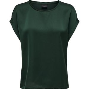 Only T-shirt Onllieke S s Satin Mix Top Wvn Noos 15303413 Darkest Spruce Dames
