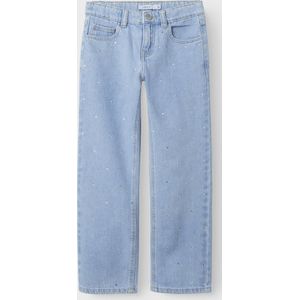 Jeans - Straight Fit - Denim - Verstelbare Taille - Blauw - 50% Katoen