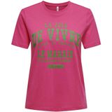 Only T-shirt Onlregina Ss Reg Tee Cs Jrs 15319748 Fuchsia Purple/de Vivre Dames Maat - XS