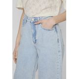 Jeans - Wijde Jeans - Hoge Taille - Volledige Lengte - Denim - 79% Katoen