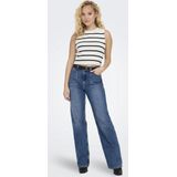 Imprimé - Cloud Dancer - Top - Zwart - Slim Fit - Mouwloos