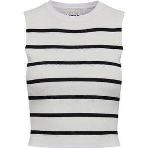 Imprimé - Cloud Dancer - Top - Zwart - Slim Fit - Mouwloos