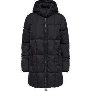 JDY - Jdydaisy Life Long Padded Jkt - Lange Gewatteerde Damesjas - Zwart