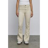 Jeans - Oatmeal - Slim Fit - Hoog Taille - Uitlopende Pijpen