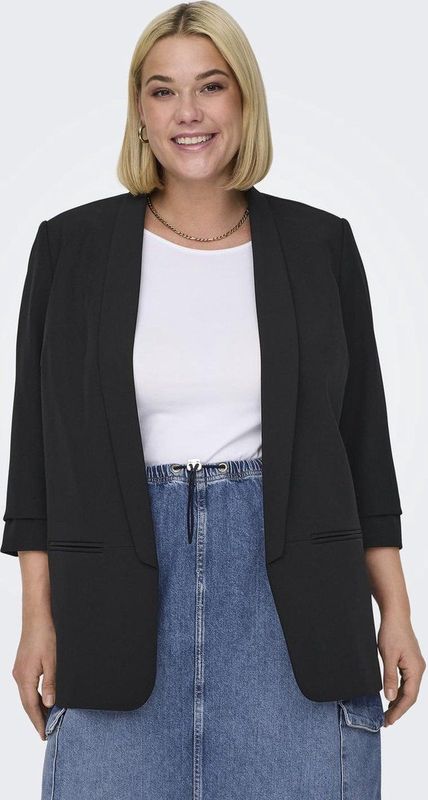 ONLY CARMAKOMA - Blazer - Omkeerbaar - Geplooide Mouwen - Lang - Polyester Voering
