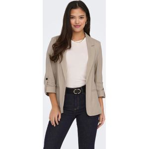 Only - Onlcaro 3/4 Unlined Blazer - Oxford Tan - 55% Linnen, 45% Viscose