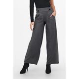 JDY - Broek met Wijde Pijpen - Zwart - Jersey - Elastische Tailleband