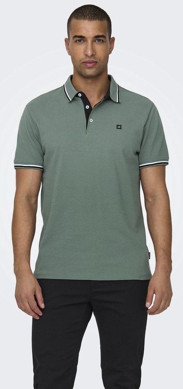 Only Sons Poloshirt Onsfletcher Life Slim Ss Polo Noos 22024827 Dark Forest Mannen