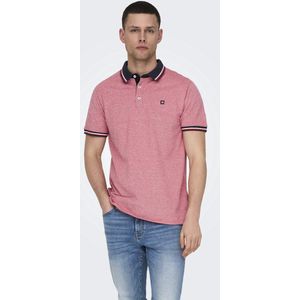 ONLY & SONS - ONSFLETCHER SLIM SS POLO NOOS - Poloshirt - Racing Red - Melange