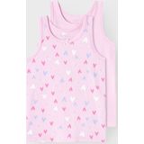 NAME IT - NMFTANK TOP 2P - Ondergoed - Roze - Jersey - Heart Print