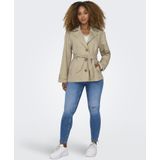 ONLY Trenchcoat Dames - Humus - Extra Lange Met Riem en Knoopsluiting