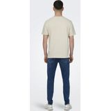 T-shirt - Zwart - Katoen - Regular Fit met Borstzak en O-hals