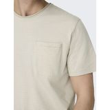 T-shirt - Zwart - Katoen - Regular Fit met Borstzak en O-hals