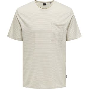 T-shirt - Zwart - Katoen - Regular Fit met Borstzak en O-hals