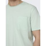 T-shirt - Katoen - Regular Fit - Korte Mouwen - O-hals - Borstzak met Ritssluiting