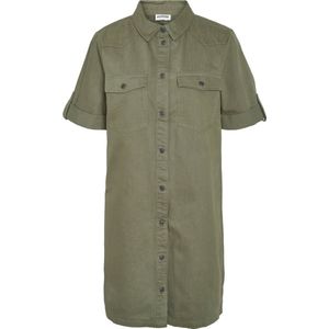 Noisy May - NMNEw Signe S/S Denim Dress - Korte Jurk - Olijf - 100% Katoen
