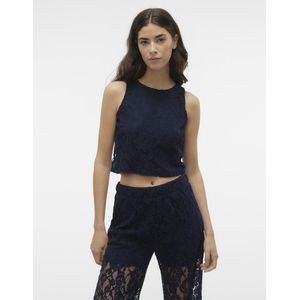 VERO MODA - Vmmila Sl Crop Top - Damestop - Marineblauw - Katoen