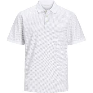 Jack Jones Poloshirt Jjluis Aop Polo Ss 12249286 White Mannen
