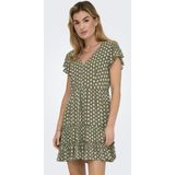 ONLY - ONLCLAUDETTE LIFE SS MINI DRESS WVN NOOS - Jurk - Zwart - Viscose - V-Hals - Korte Mouwen