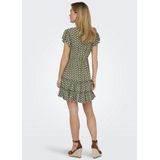 ONLY - ONLCLAUDETTE LIFE SS MINI DRESS WVN NOOS - Jurk - Zwart - Viscose - V-Hals - Korte Mouwen