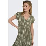 ONLY - ONLCLAUDETTE LIFE SS MINI DRESS WVN NOOS - Jurk - Zwart - Viscose - V-Hals - Korte Mouwen