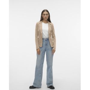 Blazer - Silver Mink - MELANGE - Reverskraag - Diepe V-hals - Lange Mouwen