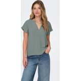 JDY - Blouseshirt - Effen - Gerecycled Materiaal - Kwartmouw - Tuniek Kraag