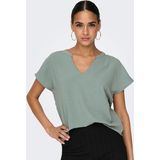 JDY - Blouseshirt - Effen - Gerecycled Materiaal - Kwartmouw - Tuniek Kraag