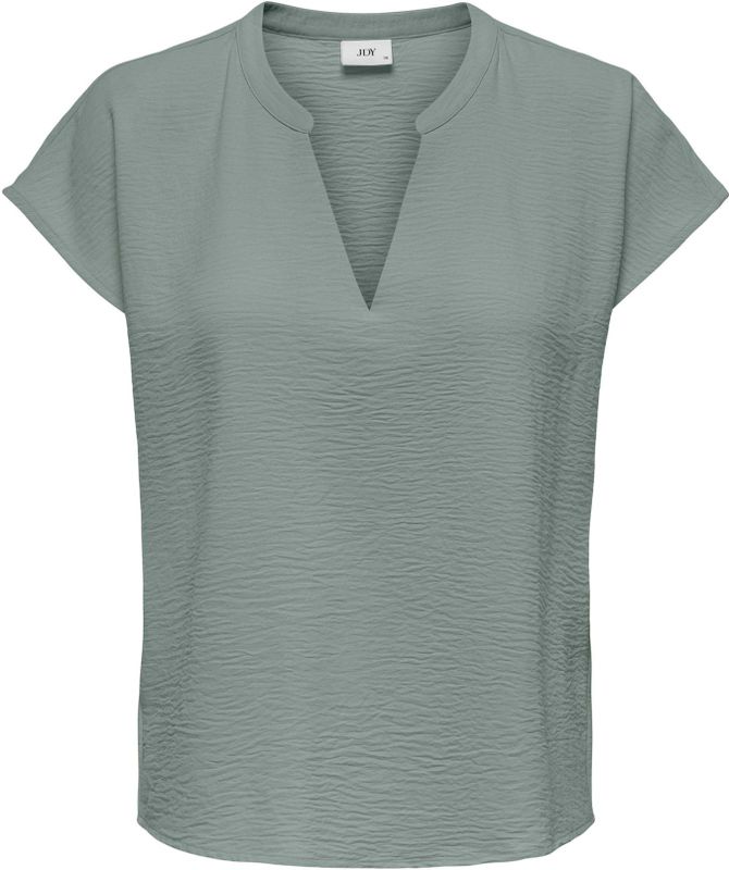 JDY - Blouseshirt - Effen - Gerecycled Materiaal - Kwartmouw - Tuniek Kraag