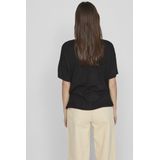 VILA - Korte Trui - Zwart - Fijn Tricot - Recycled Polyester