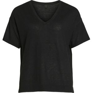 VILA - Korte Trui - Zwart - Fijn Tricot - Recycled Polyester