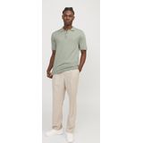 JACK & JONES Emil Polo - Korte Mouw - Saliegroen - Viscosemengsel