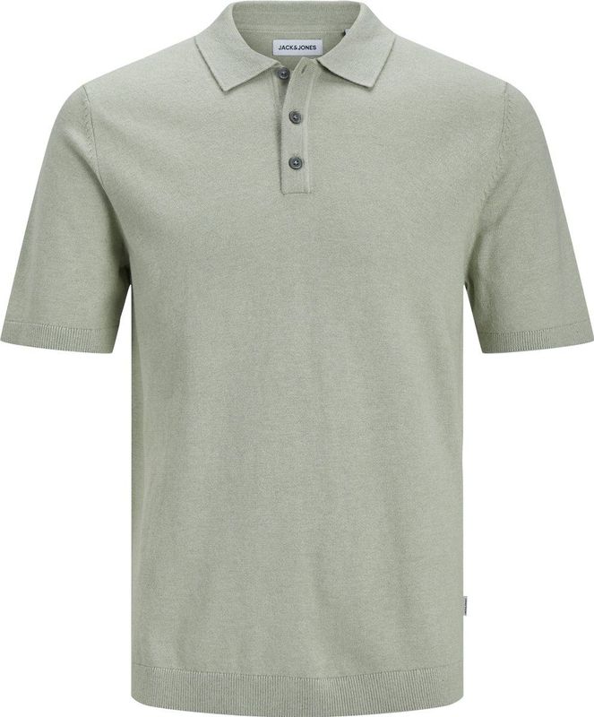 JACK & JONES Emil Polo - Korte Mouw - Saliegroen - Viscosemengsel