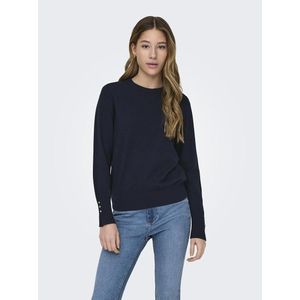 JACQUELINE de YONG Dames Jdymalou L/S On Button Pullover KNT Noos Trui, Blauw, XS, Blauw, XS