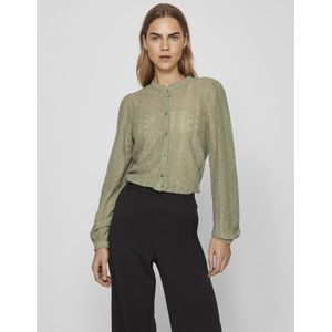 Vila - Vichikka Lace Shirt - Blouse - Oil Green - 95% Polyamide - 5% Elastan