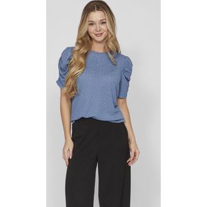Vila T-shirt Vianine S s Puff Sleeve Top - Noos 14089479 Coronet Blue Dames