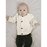 Vest - Wafel Gebreide Stof - O-hals - Lange Mouwen - Knoopsluiting