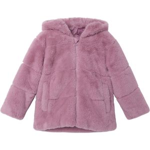 NAME IT Meisjes Nmfmila Faux Fur Jacket W Hood Pb korte jas, roze, 104 cm