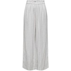 ONLY Casual damesbroek met hoge tailleband, linnen culotte, elegant en comfortabel, wit (bright white), XS / 32L