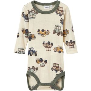 Name It Romper L/æ - Wol - Noos - NbmWang - Snow White m. Auto's - Name It - 62 - Romper L/S