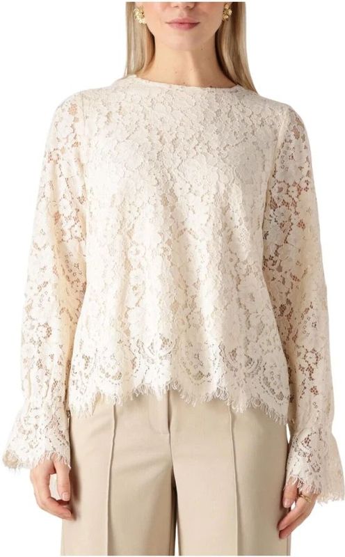 Y.A.S Blousetop YASPERLA met Kant Ecru