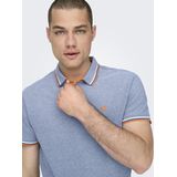 Polo Shirt - Blauw - Piquéstof - Regular Fit