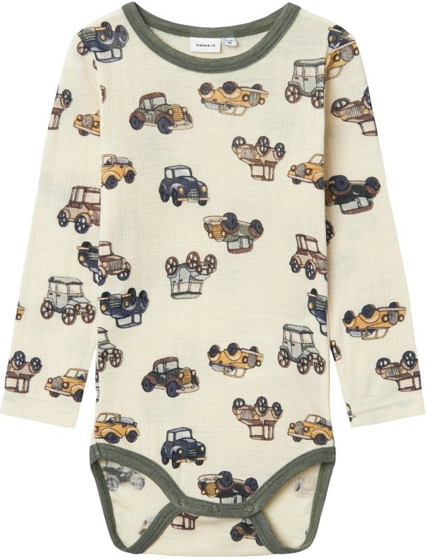 Name It - Wang Wool Needle Bodysuit - Grijs - 100% Merinowol