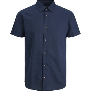 Jack & Jones - Summer Korte Mouw - Overhemd - Blauw - Katoen/Linnen