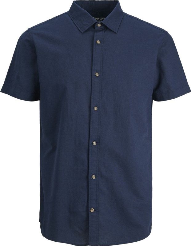 Jack & Jones - Summer Korte Mouw - Overhemd - Blauw - Katoen/Linnen