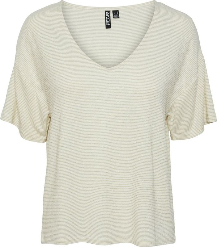 Pieces - Pcbillo Oversized Tee Lurex Stripes Noos - Meisjes - t-Shirts