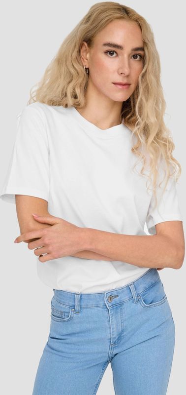 Only - Dames T-shirt - Wit - 100% Katoen - Regular Fit