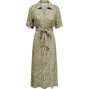 JDY - Jurk - Groen - Viscose - V-Hals met Knoopsluiting