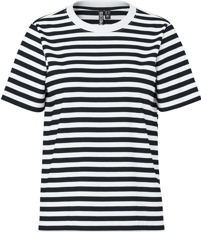 PIECES - Ria - T-shirt - Zwart/Wit - Gestreept - Losse Pasvorm