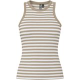 Pieces - Pcruka Boxer Tank Top - Dames - Silver Mink/Cloud Dancer - Katoenmix